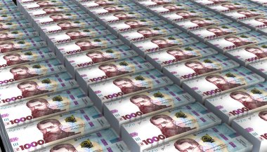 3D Görüntü Ukrayna 1000 Hryven para banknotu
