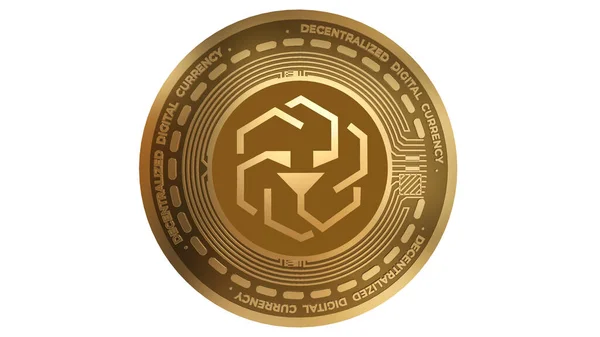 Render Gold Unus Sed Leo Cryptocurrency Sign Isolated White Background — 스톡 사진