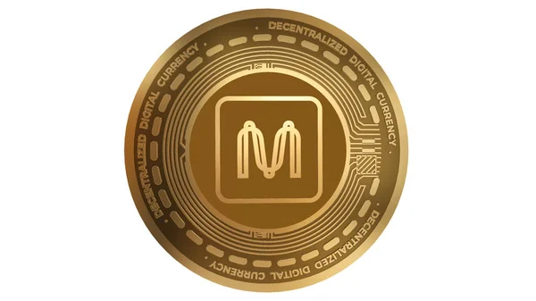 Render Gold Mina Cryptocurrency Sign Isolated White Background — Foto de Stock