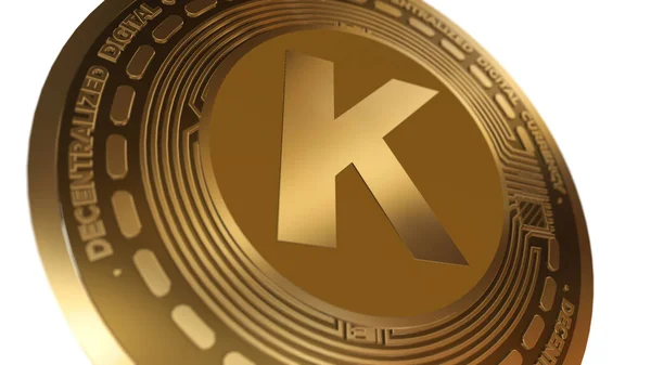 Golden Cryptocurrency Kadena Kda Sign Isolated White Background — Stock Photo, Image