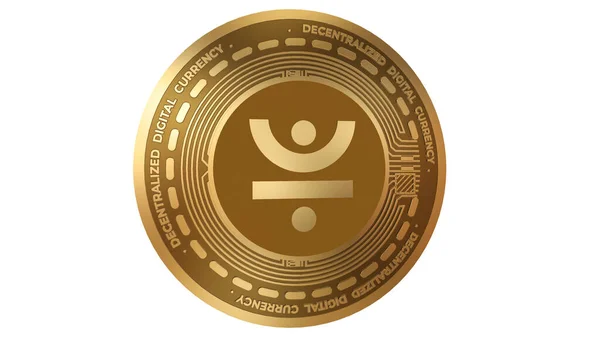 Render Gold Just Jst Cryptocurrency Sign Isolated White Background — 스톡 사진