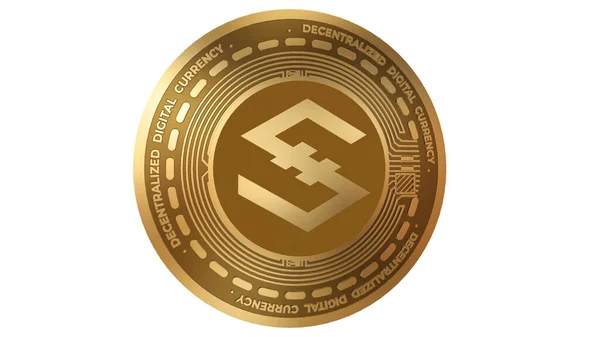 Render Gold Iostoken Iost Cryptocurrency Sign Απομονωμένο Λευκό Φόντο — Φωτογραφία Αρχείου