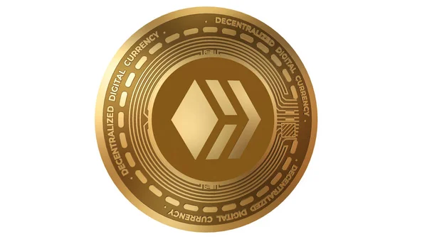 Render Gold Hive Cryptocurrency Sign Isolated White Background — 스톡 사진