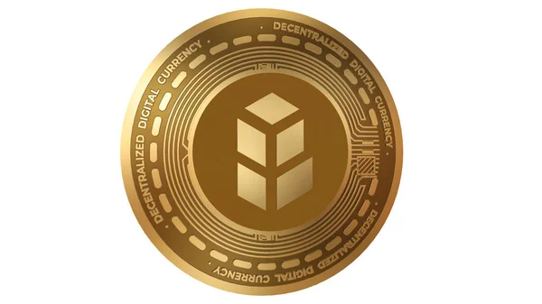 Render Gold Bancor Bnt Cryptocurrency Sign Isolated White Background — ストック写真