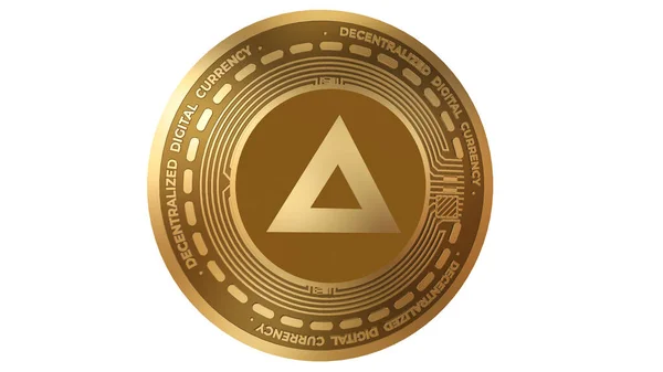 Render Gold Basic Attention Token Bat Cryptocurrency Sign Isolated White — Stock Fotó