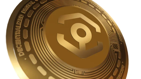 Golden Cryptocurrency Ankr Sign Isolated White Background — Stock Photo, Image