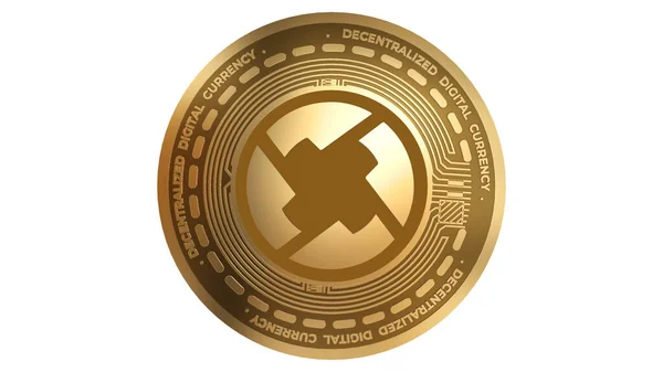 Render Gold Zrx Cryptocurrency Sign Isolated White Background — Stock Photo, Image