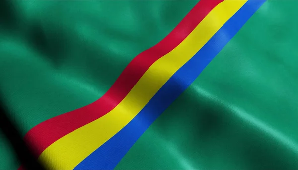 Ilustración Una Bandera Ciudad Drochia Ondeando Moldavia —  Fotos de Stock