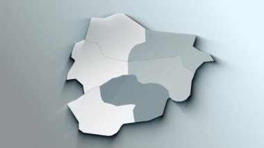 Andorra 'nın Parish' li Modern Beyaz Haritası