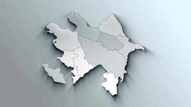 Bölgeli Modern Azerbaycan Beyaz Haritası
