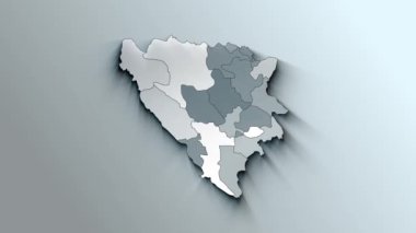 Bosna Hersek 'in Kantonlu Modern Beyaz Haritası