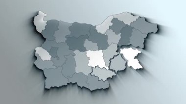 Bulgaristan 'ın Taşralı Modern Beyaz Haritası