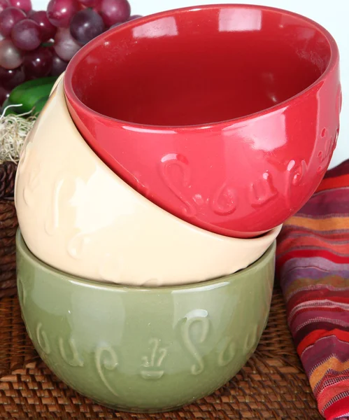 Stacked Soup Bowls — Stock Photo, Image