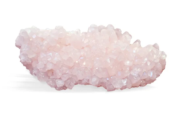 Rosenquarzkristall auf Weiß — Stockfoto
