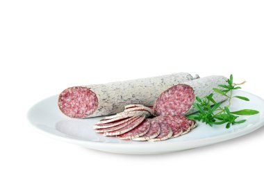 Salam - kurutulmuş sosis closeup