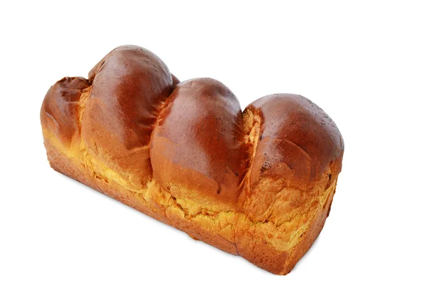 Sweet braided bread on white — Stock Photo, Image