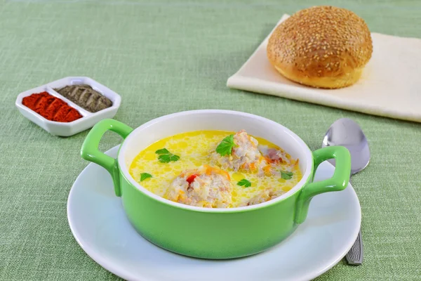 Fleischbällchensuppe — Stockfoto