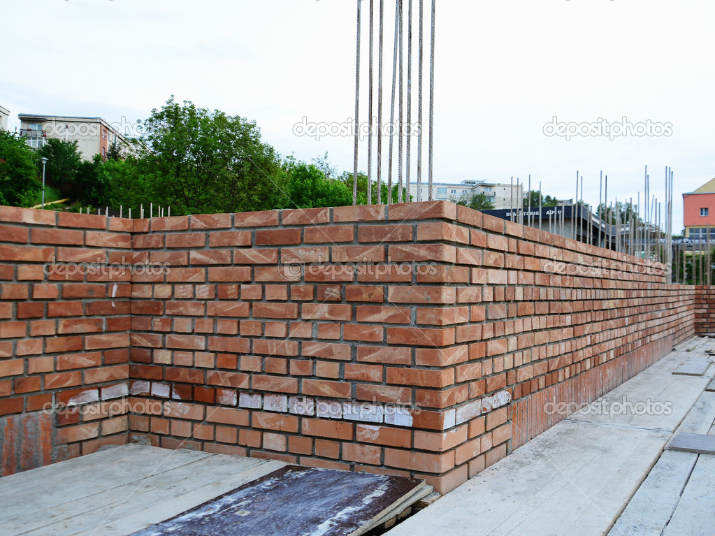 Brick masonry - construction site