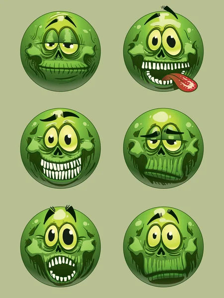 Emoticono vectorial zombie — Vector de stock