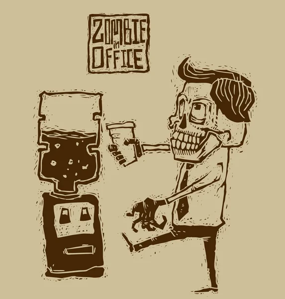 Vector zombie in office — Stockvector