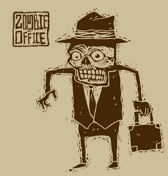 Vektor zombie i office — Stock vektor