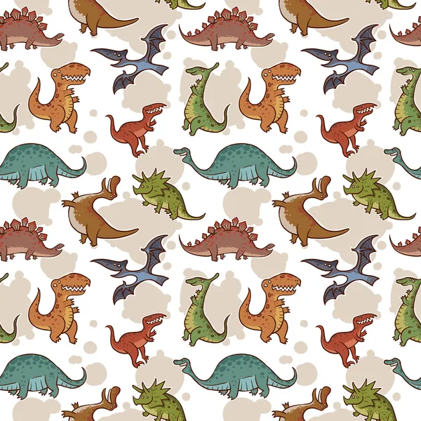 Vektor-Dinosaurier nahtloses Muster Stockillustration