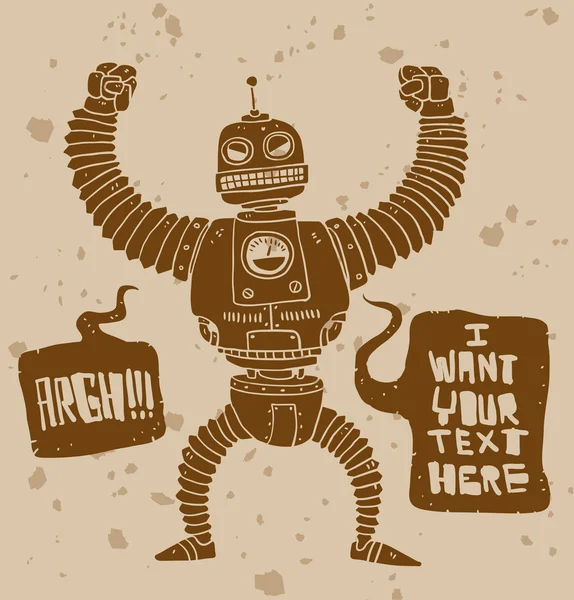 矢量愤怒机器人 — 图库矢量图片