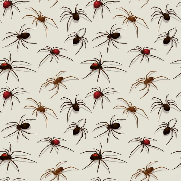 矢量蜘蛛无缝模式 — 图库矢量图片