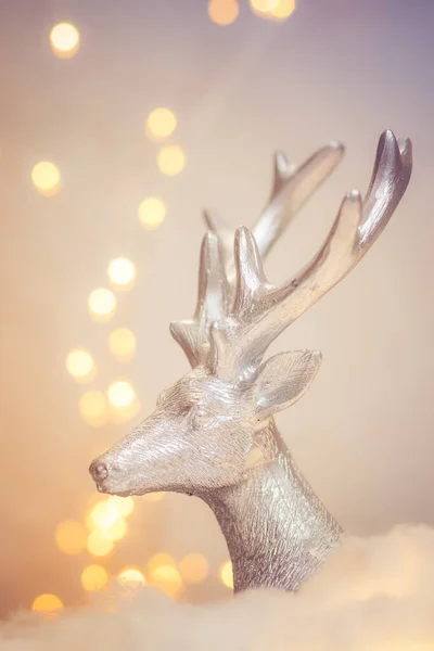 Τάρανδοι Χριστουγεννιάτικα Φώτα Εορταστική Έννοια — Φωτογραφία Αρχείου