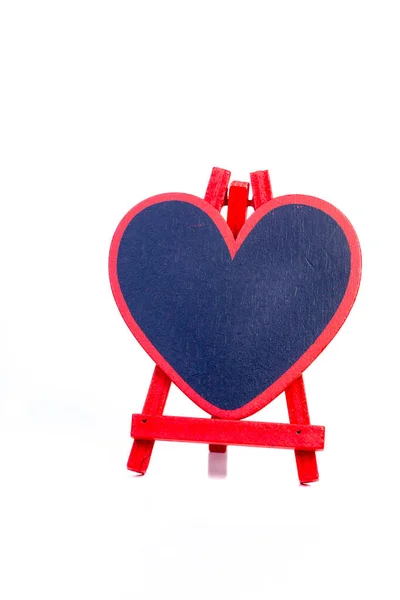 Wooden Heart Red Hearts White Background Stock Picture