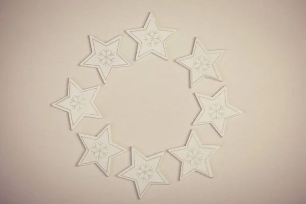 Christmas Background White Stars Snowflakes — Stock Photo, Image