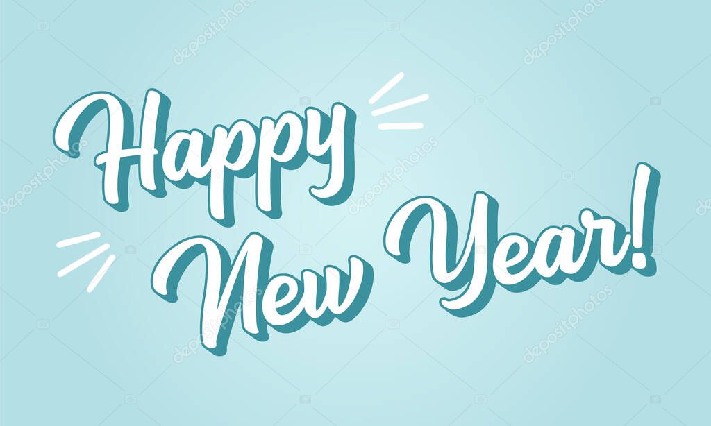 Hand sketched HAPPY NEW YEAR quote. Lettering for poster, sticker, flyer, header