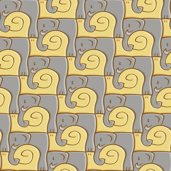 Escargot et motif d'éléphant — Image vectorielle