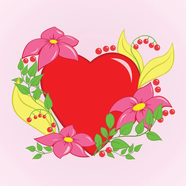 Floral Heart — Stock Vector