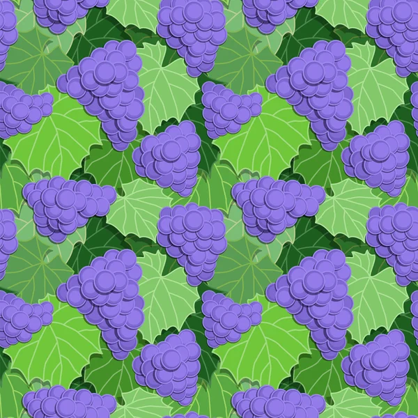 Uvas e folhas — Vetor de Stock