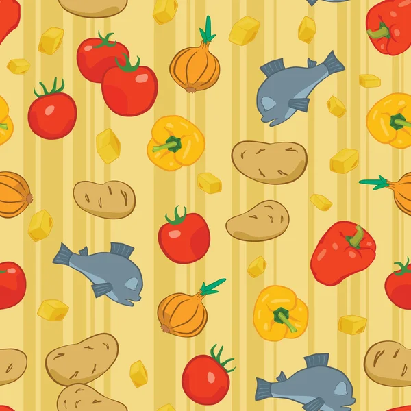 Fondo sin costuras con alimentos — Vector de stock