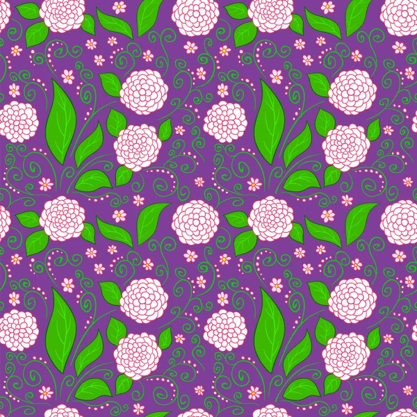 Patrón floral púrpura — Vector de stock