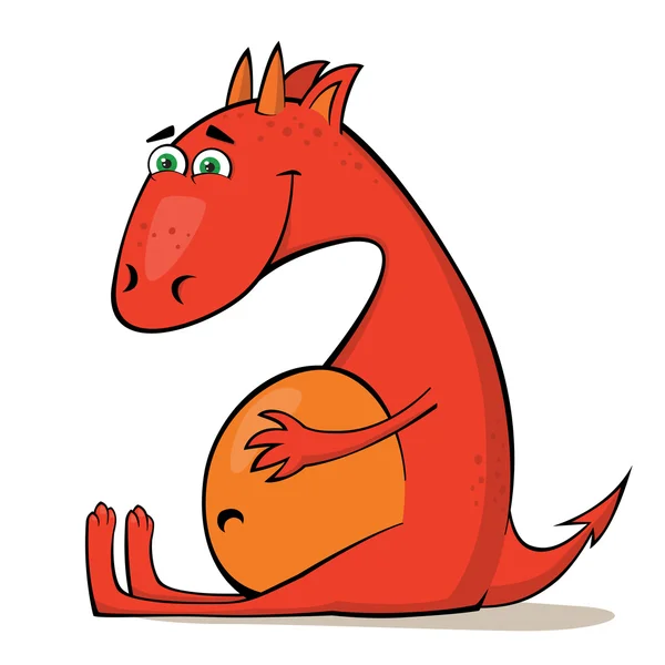 Dragón rojo pequeño — Vector de stock