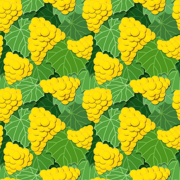 Gelbe Trauben und Blätter — Stockvektor