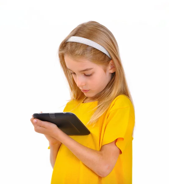 Ребенок и электронная книга — стоковое фото
