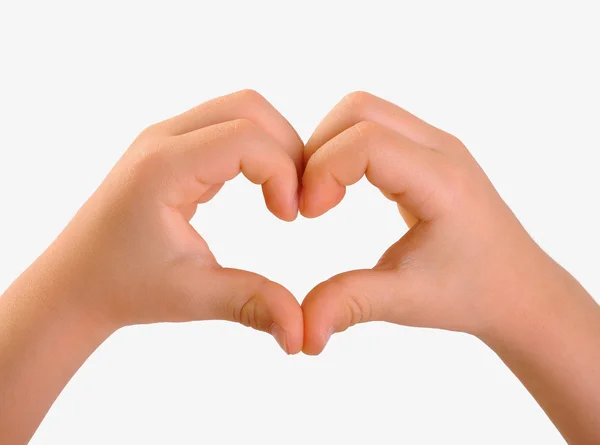 Children's hands in a heart shape — Stock Photo, Image