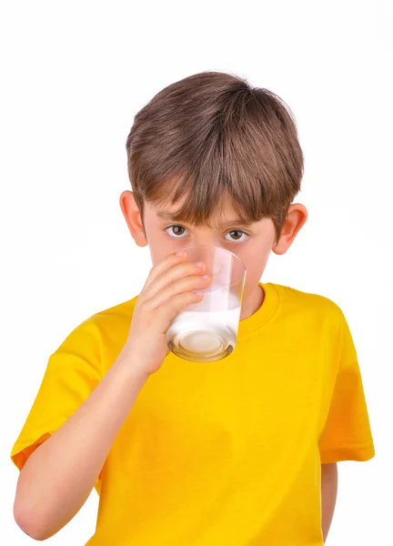 Boy drinking milk — Stock Photo, Image