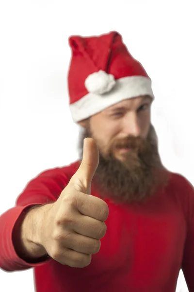 Santa Claus - shows his thumb (series) — Stock Photo, Image