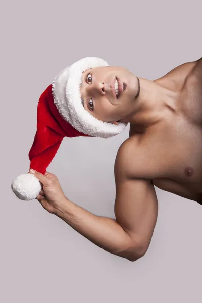 Funny Santa with red hat — Stock Photo, Image