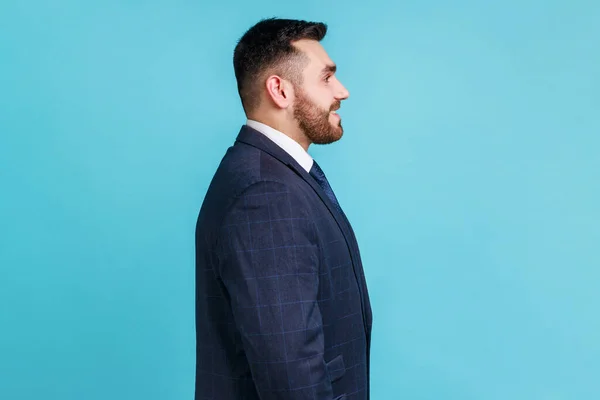 Profile Portrait Young Adult Handsome Bearded Businessman Wearing Official Style —  Fotos de Stock