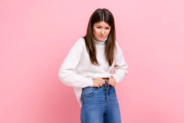 Portret Van Ongelukkige Verdrietige Jonge Volwassen Vrouw Die Aankomt Niet — Stockfoto