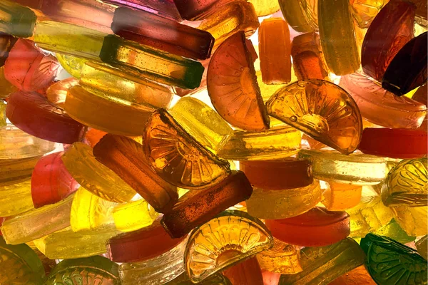 Wzór Słodyczy Sylwetka Wielu Kolorowe Pyszne Jasne Cukierki Różnych Kształtach — Zdjęcie stockowe