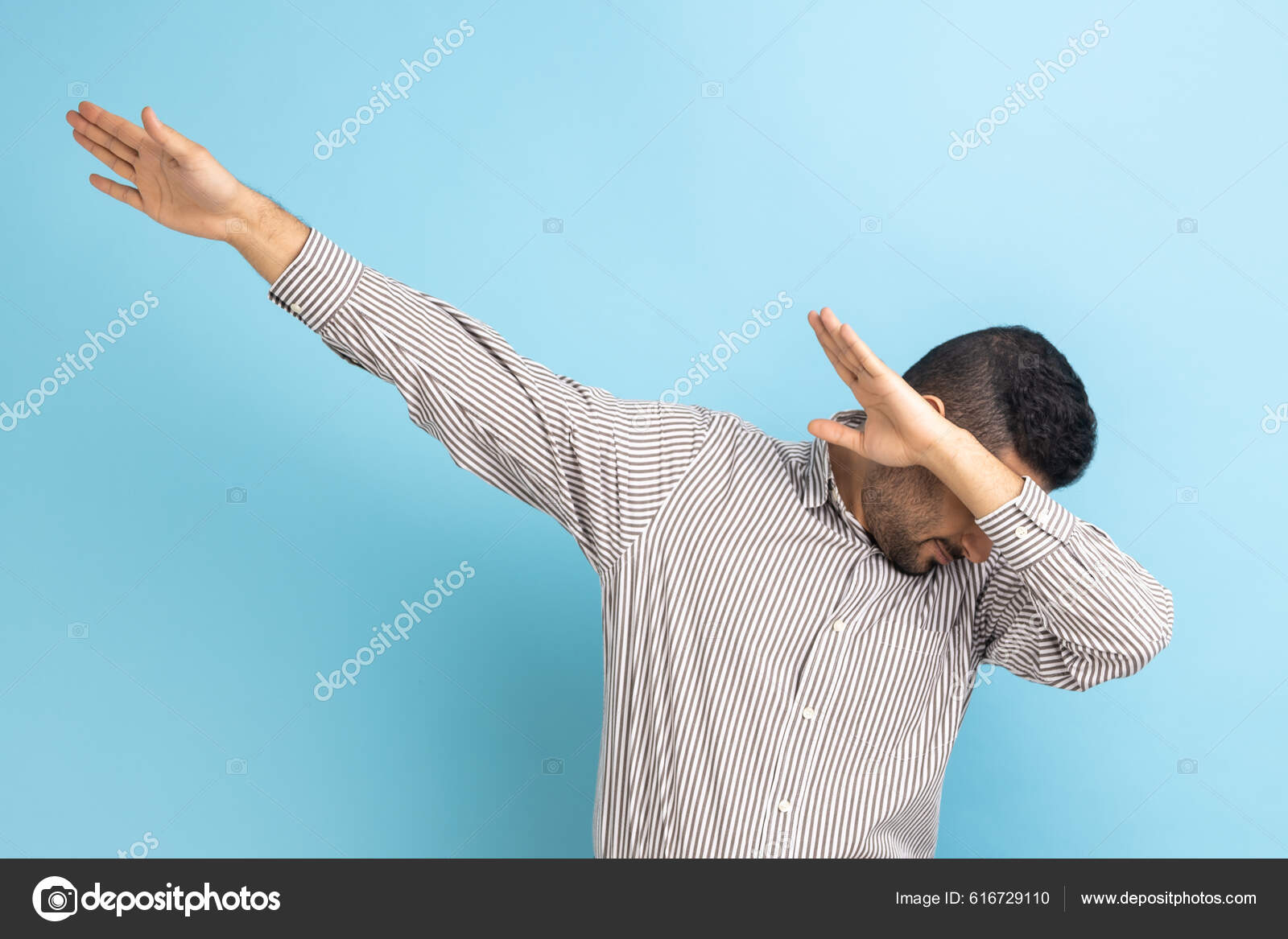 Stick Figure With Hands Up Silhouette Thin Line Icon Man In Front Pose With  Raised Hands