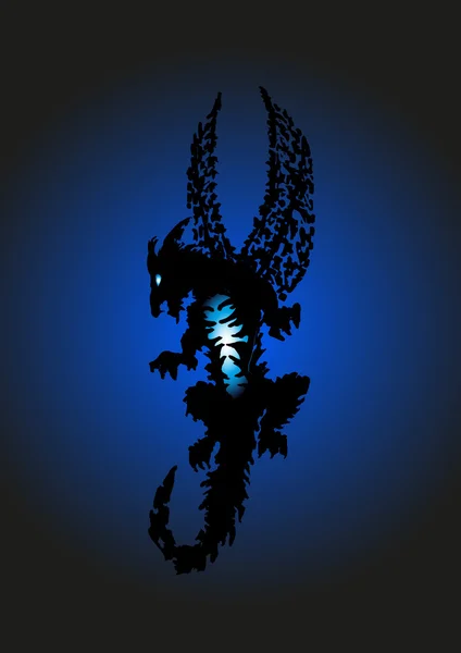 Dragón azul — Vector de stock