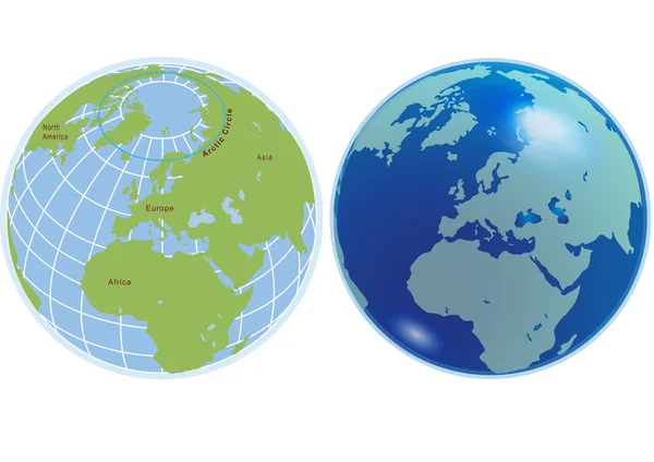 Two globes — Stock Vector